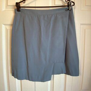 Jennifer Torosian Asymmetrical Wrap Skirt – Blue (Size 10)
